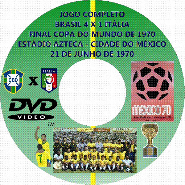 DVD FINAL DA COPA DE 1970 - BRASIL 4 X 1 ITÁLIA